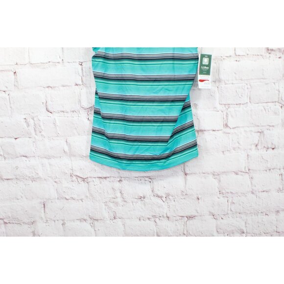 LL Bean BeanSport Swimwear Scoopneck Tankini Top Stripes Blue Size 6 - Picture 3 of 10